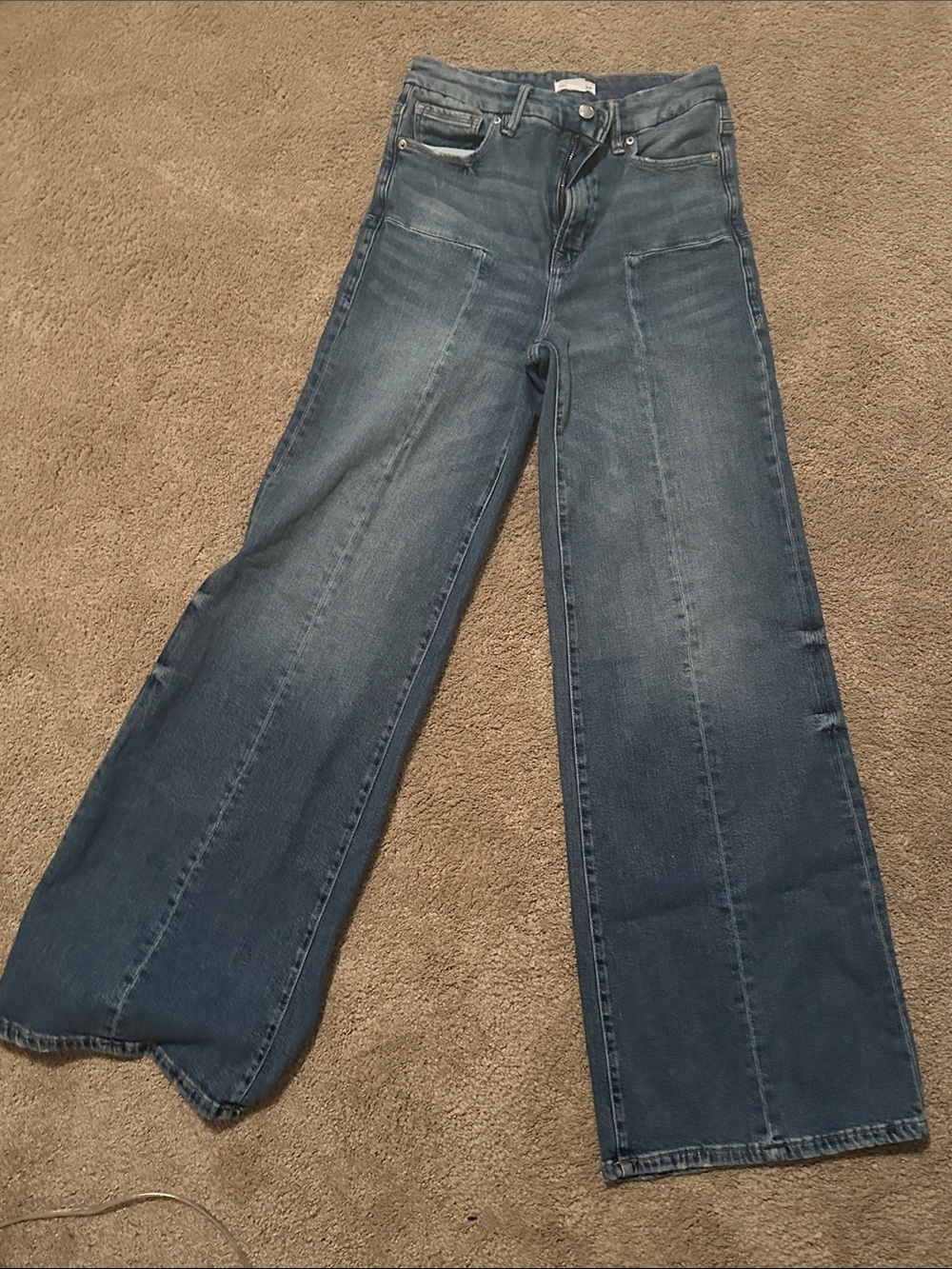 Good American Wide-Leg High-Rise Jeans in Blue Wash